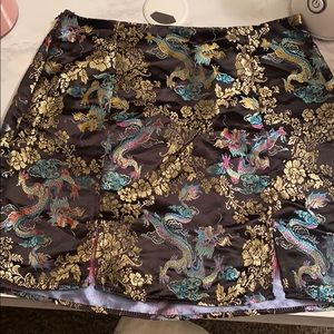Dragon print mini skirt